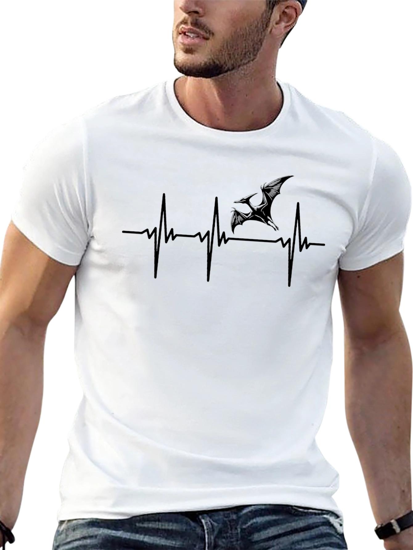 Pterodactyl Heartbeat T-Shirt - Black