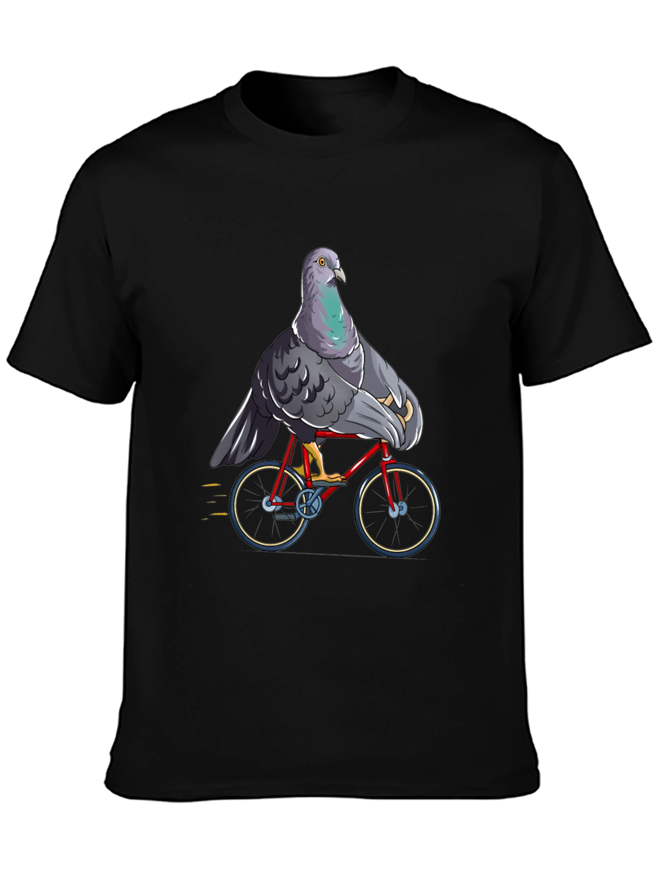 Pigeon on a Bike Graphic Tee - Funny Animal Shirt