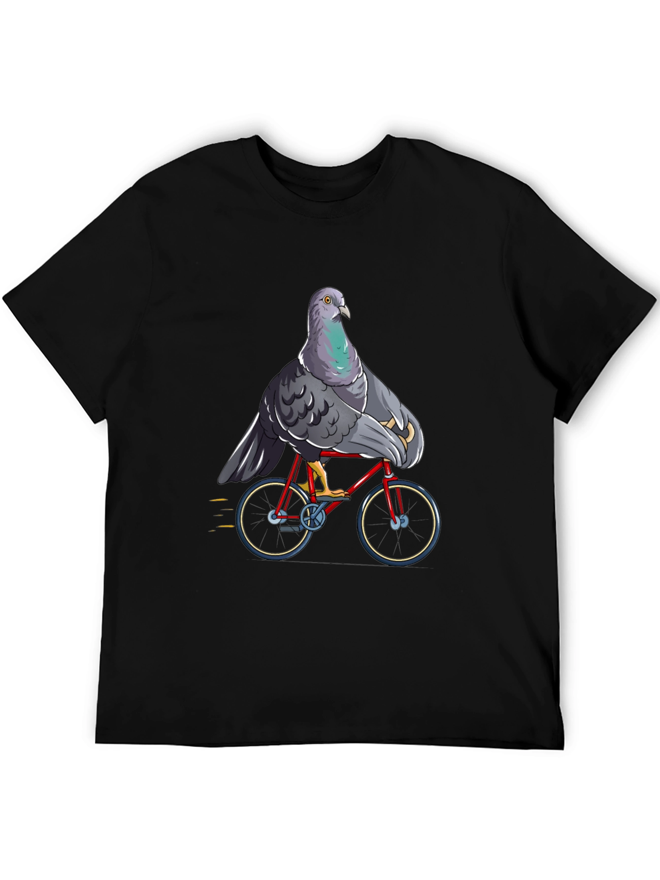 Pigeon on a Bike Graphic Tee - Funny Animal Shirt