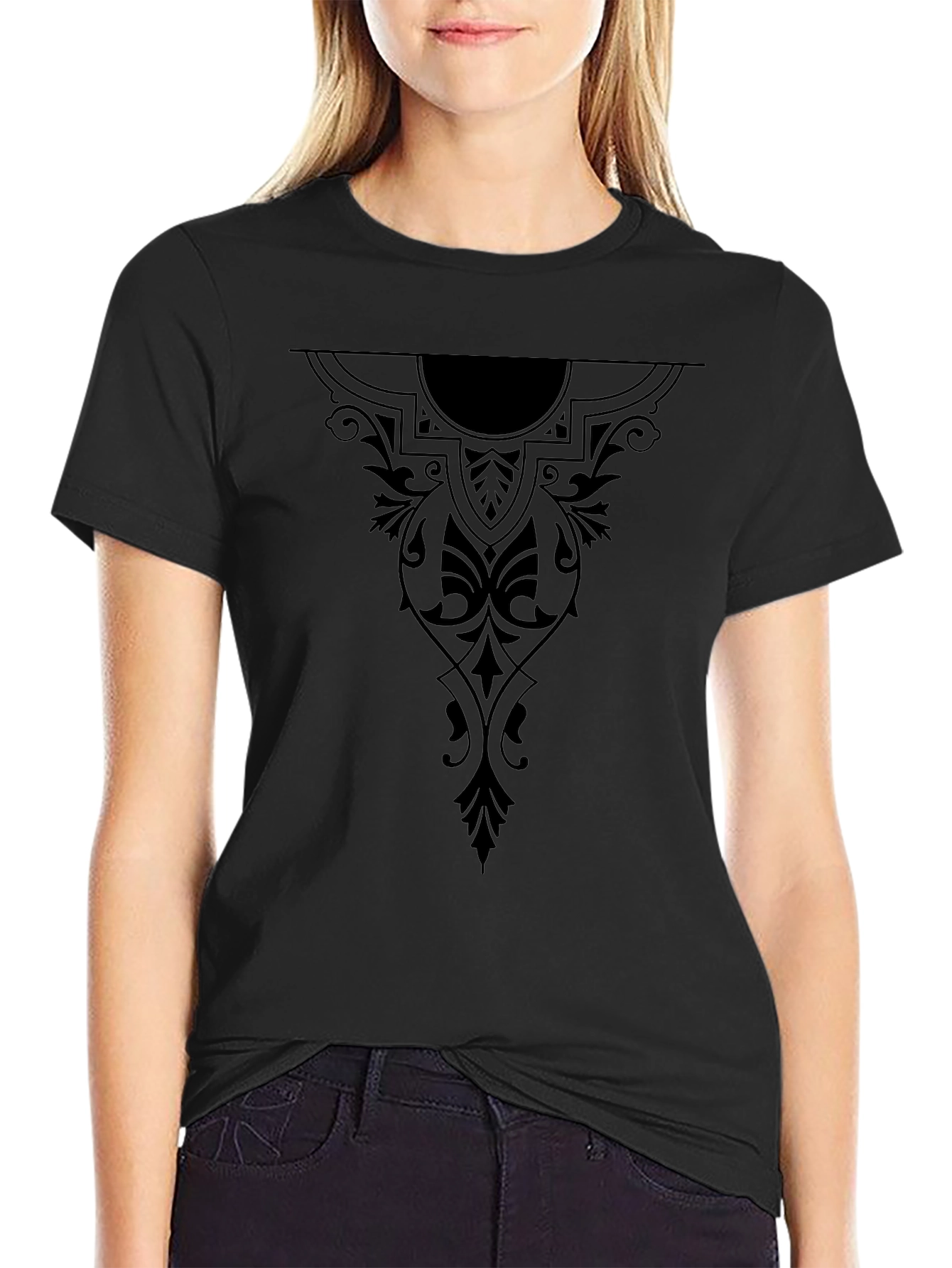 Elegant Black Graphic Tee for Men