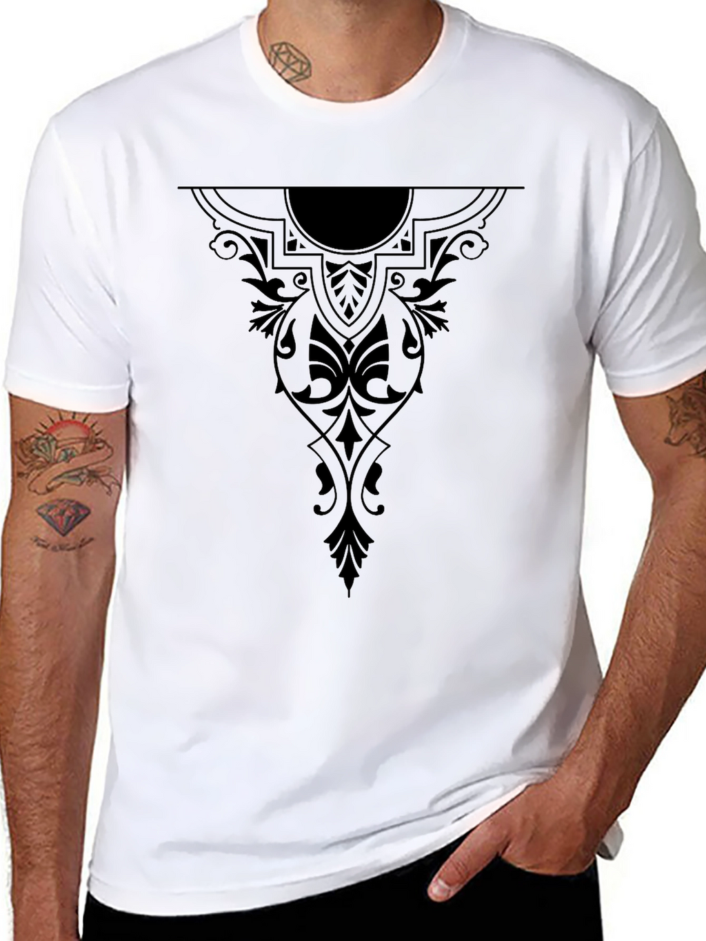 Elegant Black Graphic Tee for Men