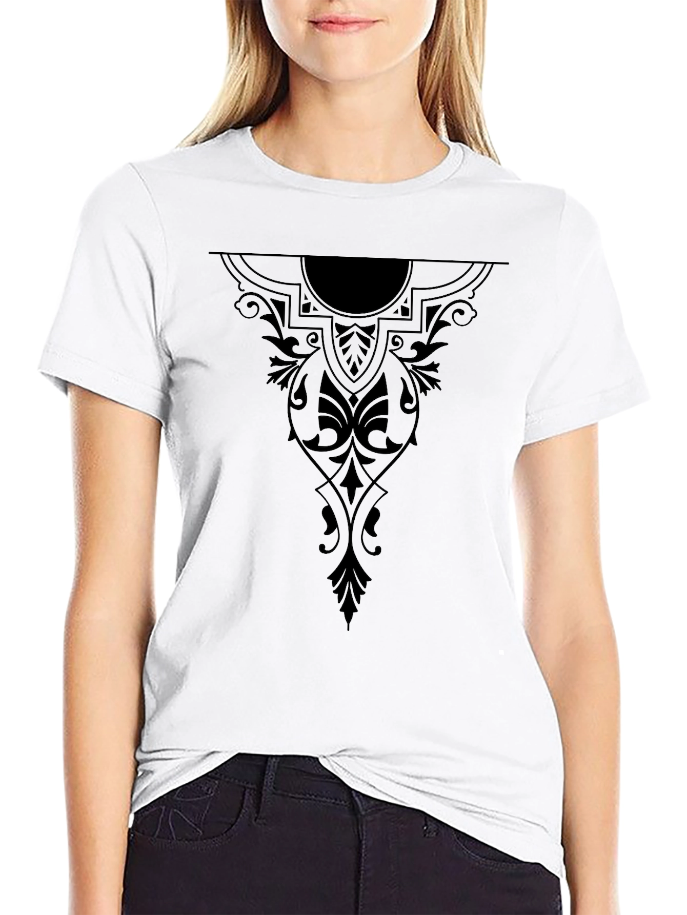 Elegant Black Graphic Tee for Men