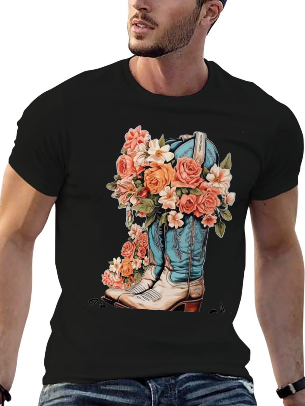 Floral Cowboy Boot Graphic Tee