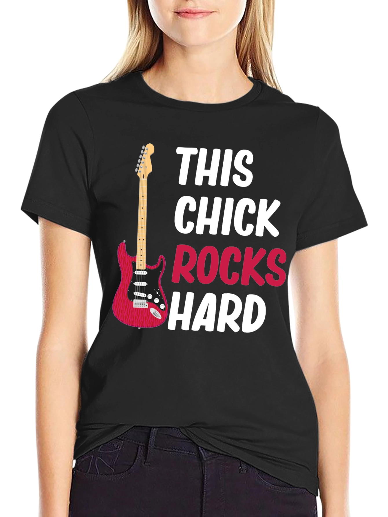 This Chick Rocks Hard Graphic T-Shirt