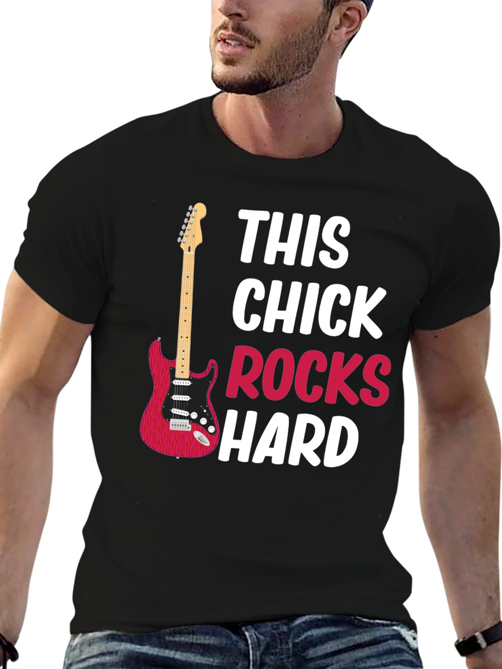 This Chick Rocks Hard Graphic T-Shirt