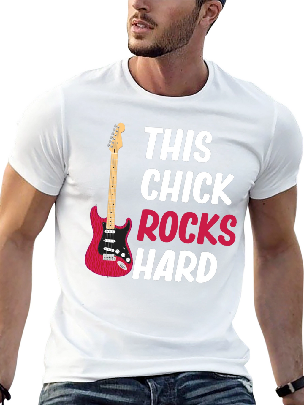 This Chick Rocks Hard Graphic T-Shirt