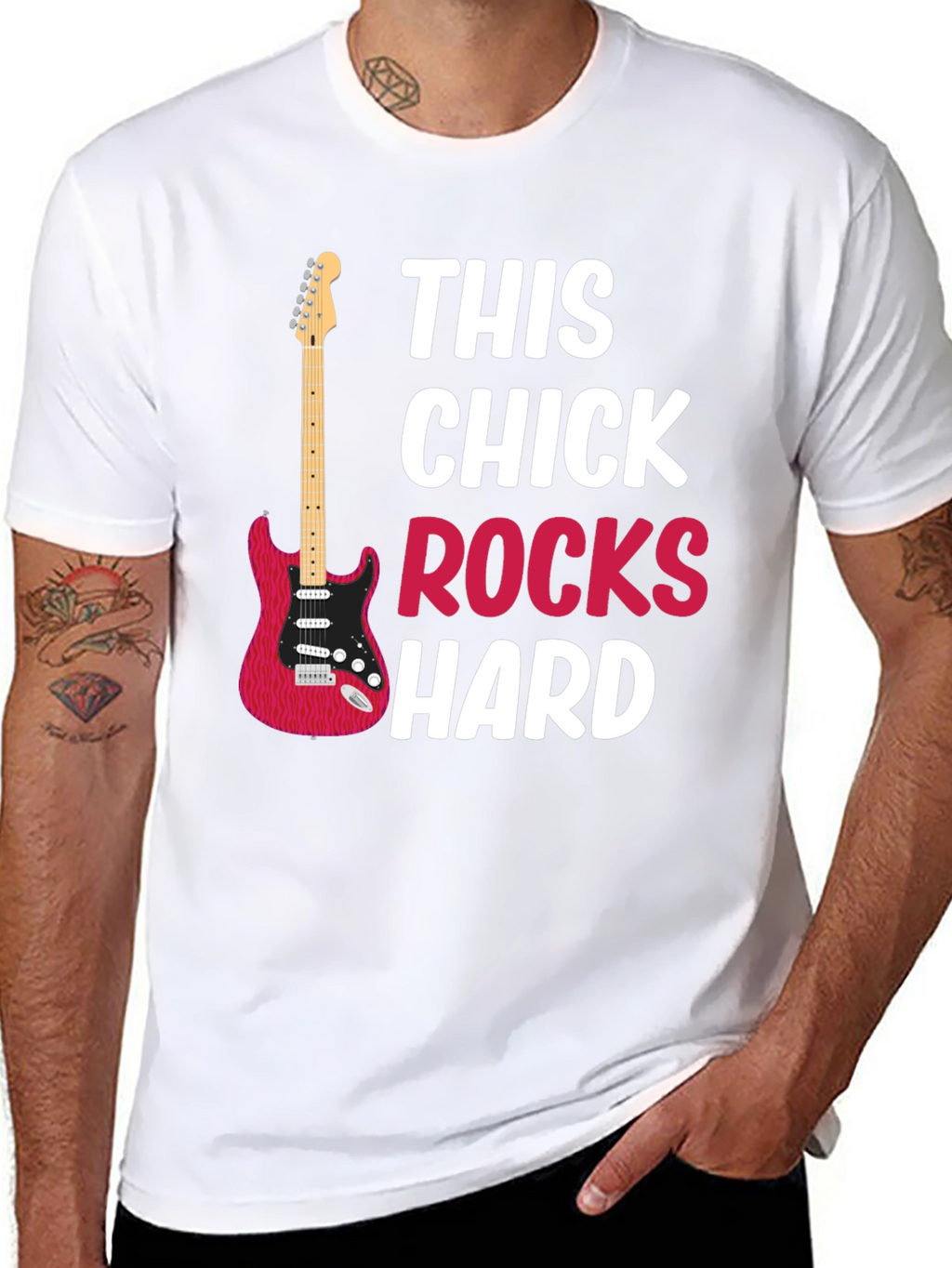This Chick Rocks Hard Graphic T-Shirt