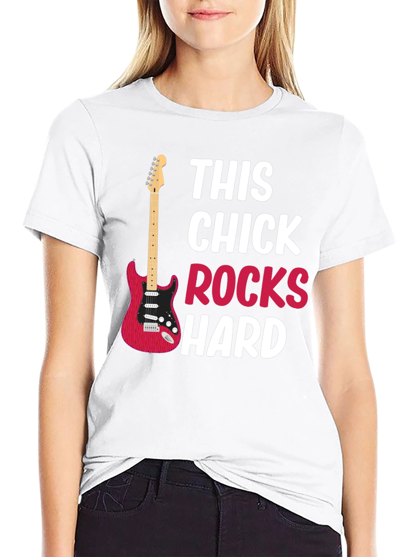 This Chick Rocks Hard Graphic T-Shirt