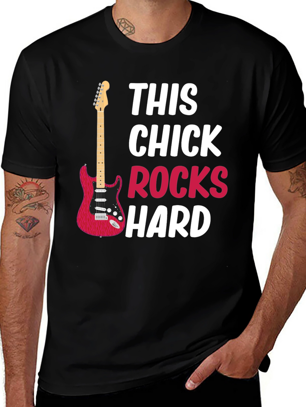 This Chick Rocks Hard Graphic T-Shirt