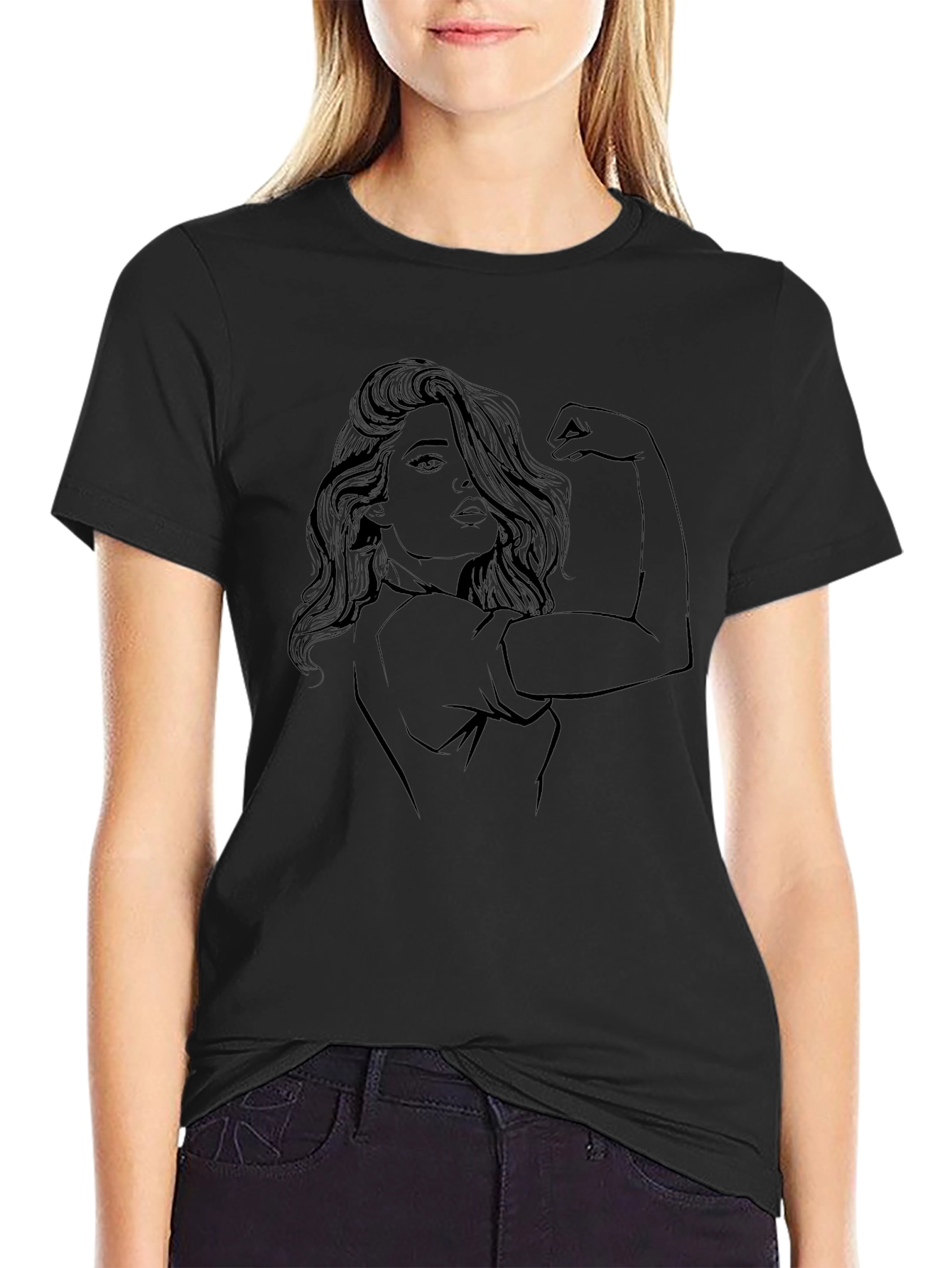 Empowered Woman Graphic Black T-Shirt