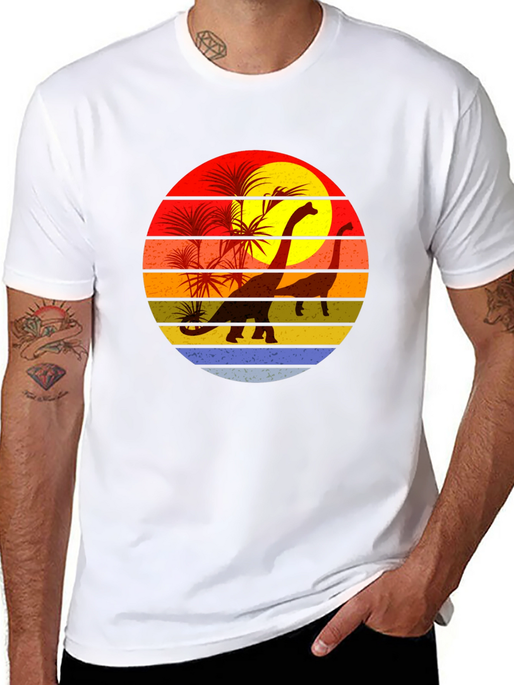 Retro Dinosaur Sunset T-Shirt