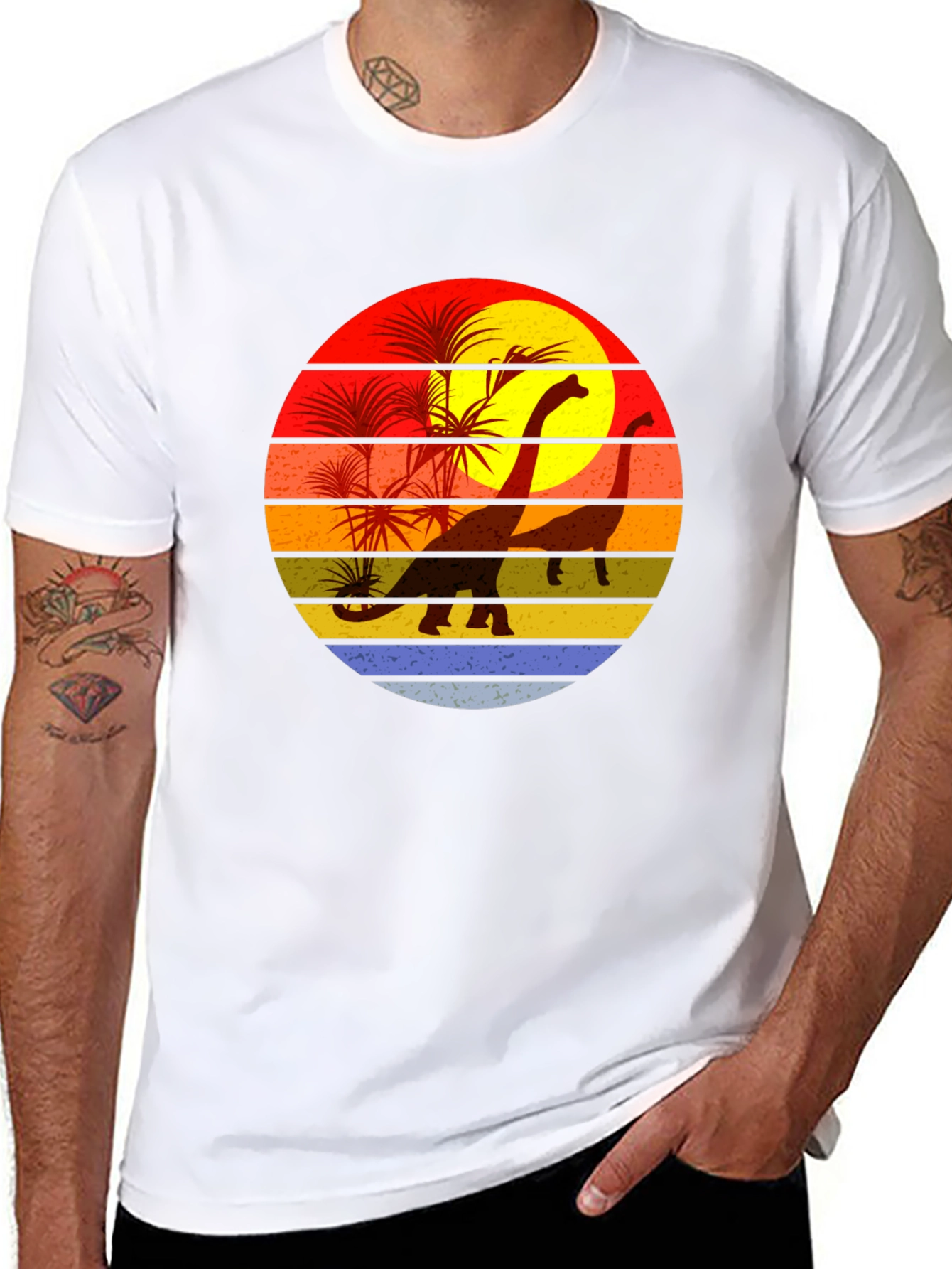 Retro Dinosaur Sunset T-Shirt