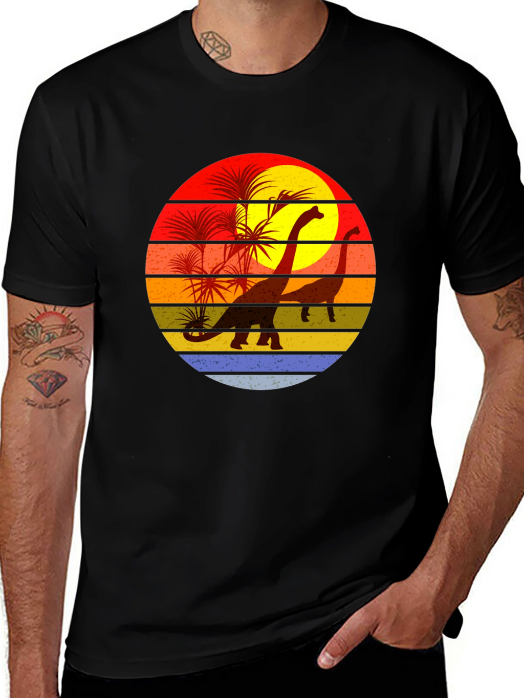 Retro Dinosaur Sunset T-Shirt