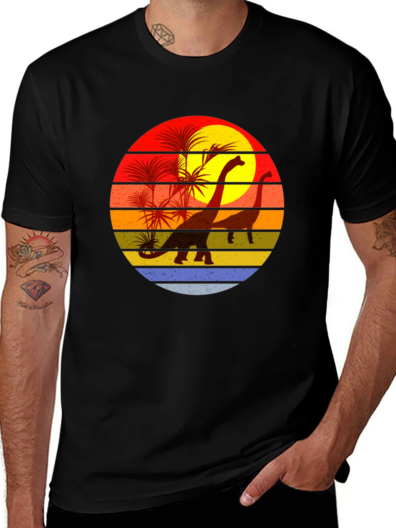 Retro Dinosaur Sunset T-Shirt