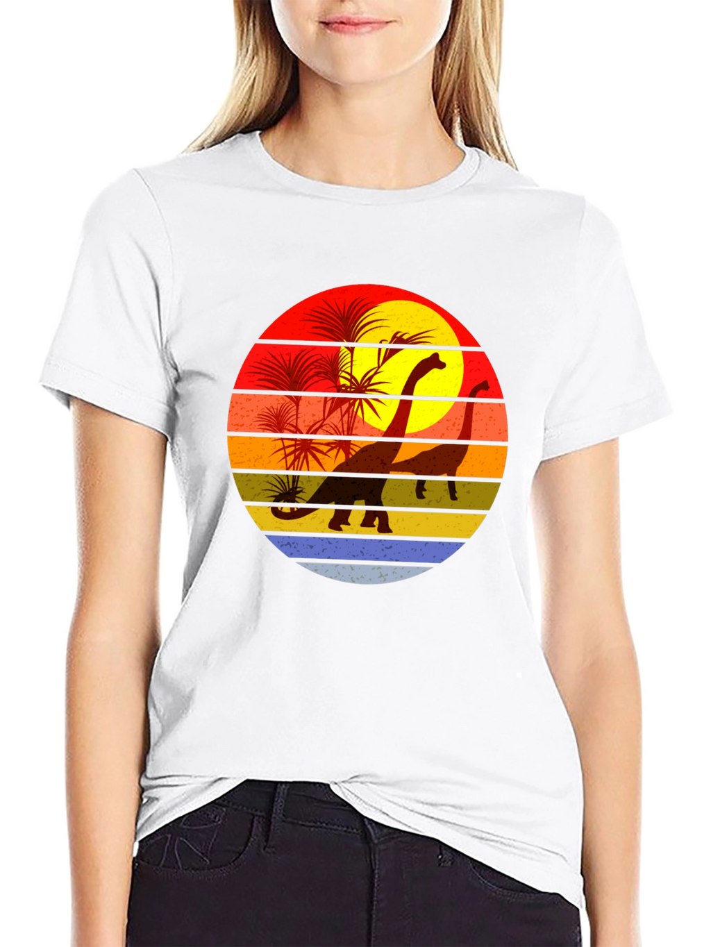 Retro Dinosaur Sunset T-Shirt