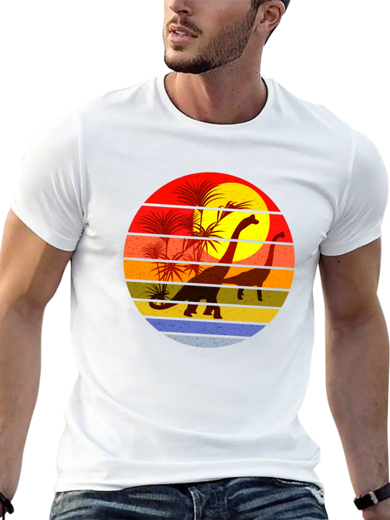 Retro Dinosaur Sunset T-Shirt