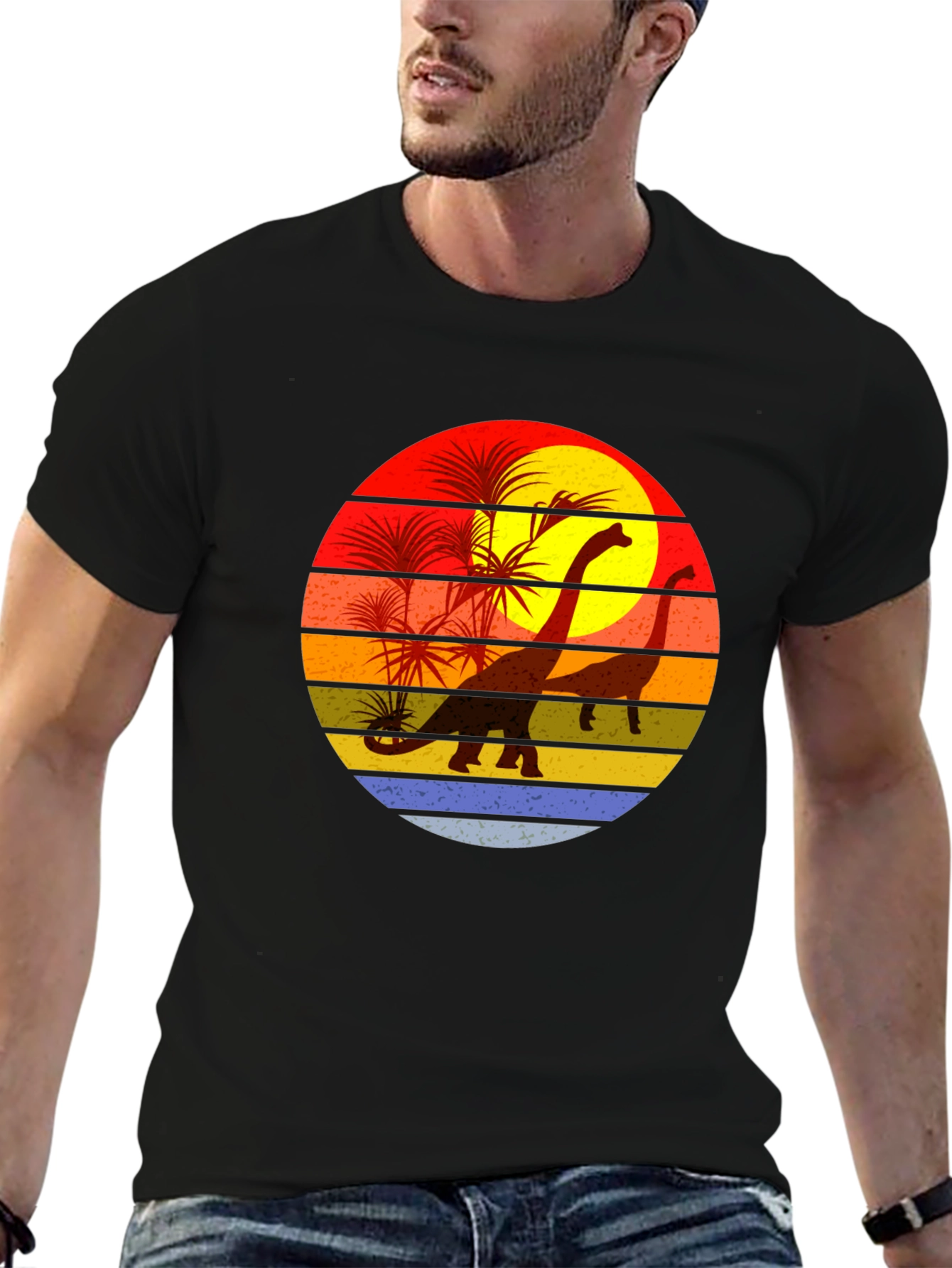 Retro Dinosaur Sunset T-Shirt