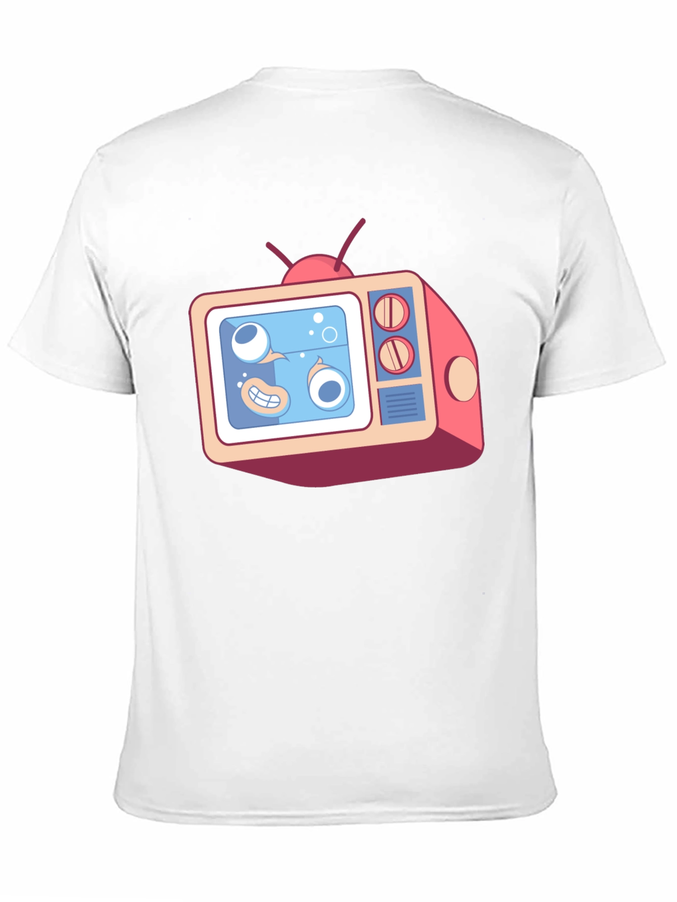 Cartoon TV Graphic Tee - Black Unisex T-Shirt
