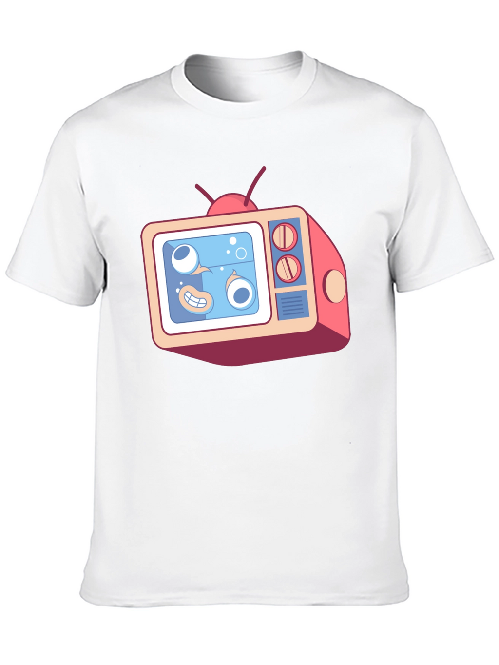 Cartoon TV Graphic Tee - Black Unisex T-Shirt
