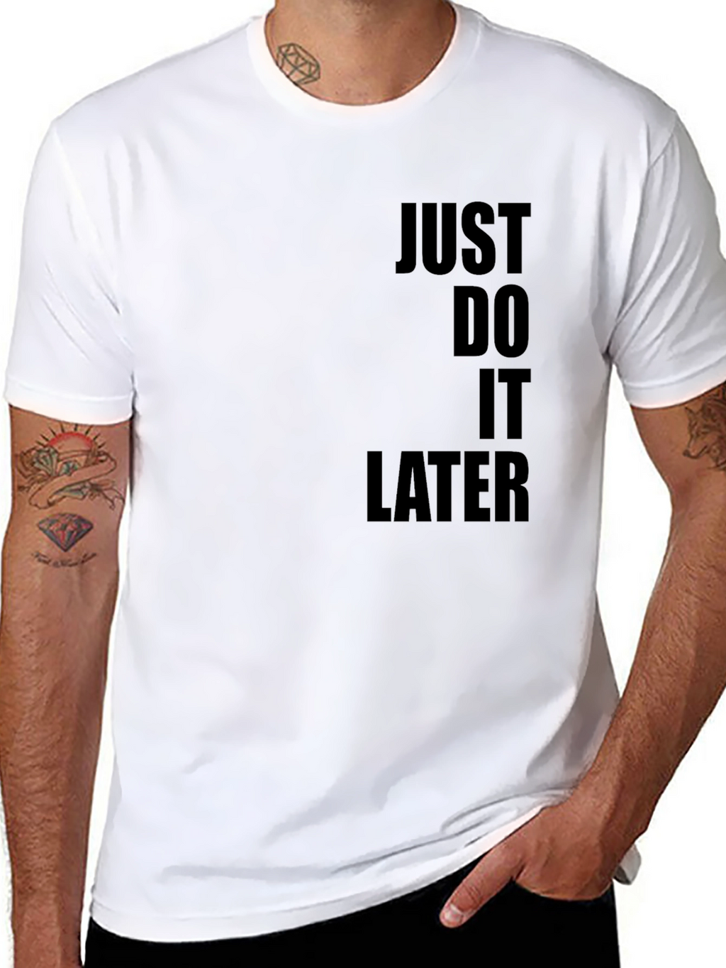 Just Do It Later T-Shirt - Black Graphic Tee