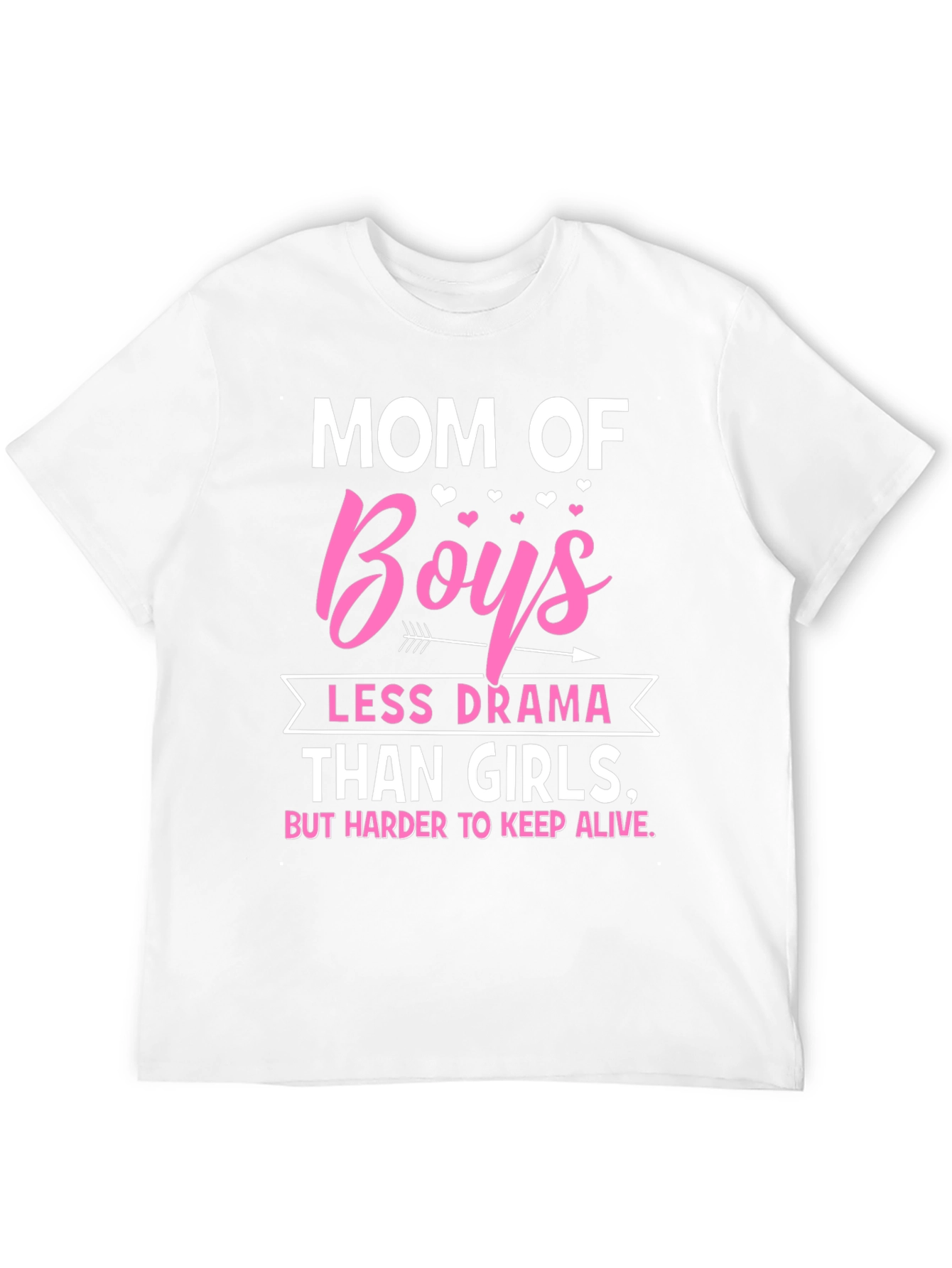 Mom of Boys T-Shirt - Less Drama Than Girls