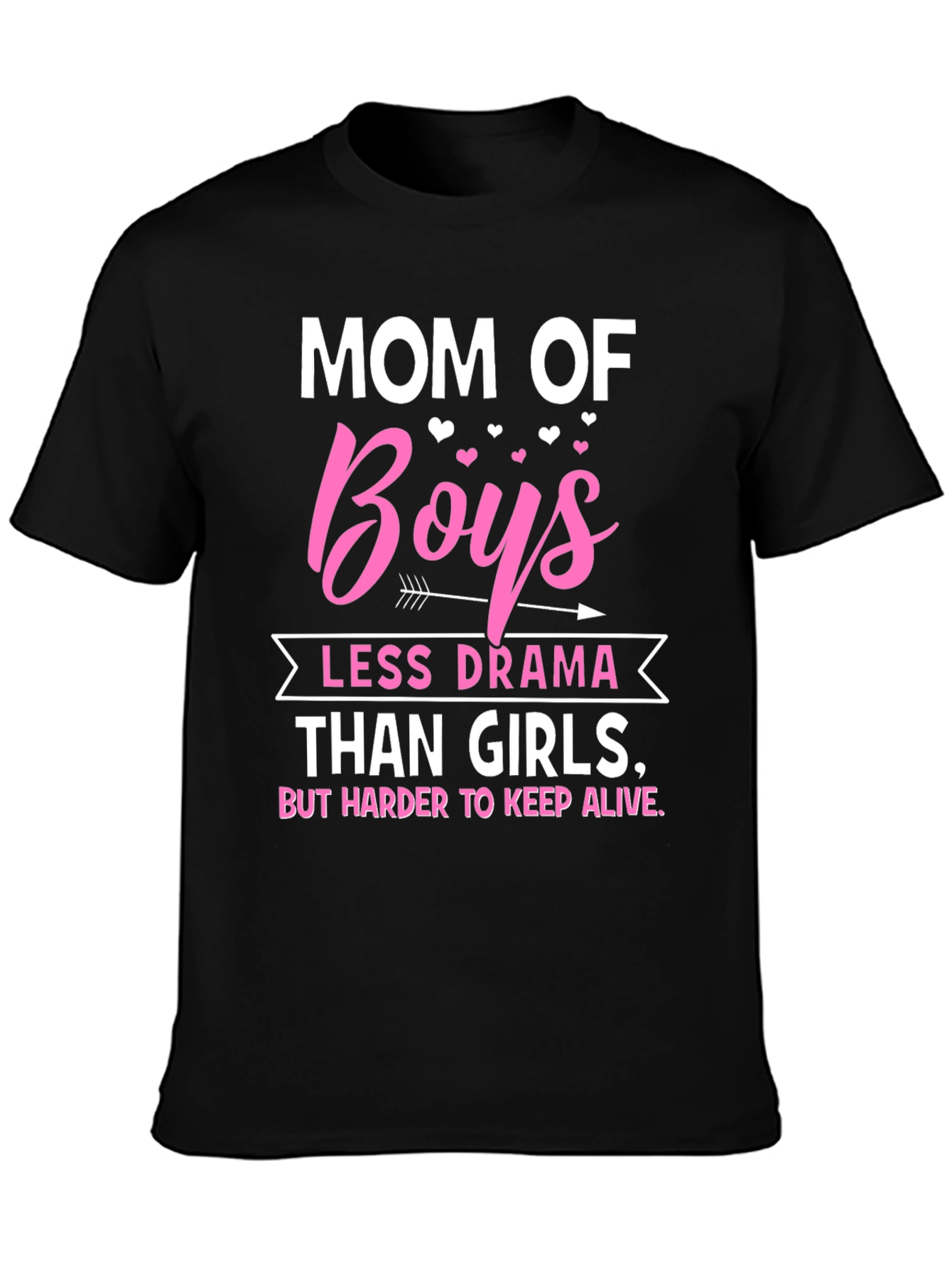 Mom of Boys T-Shirt - Less Drama Than Girls