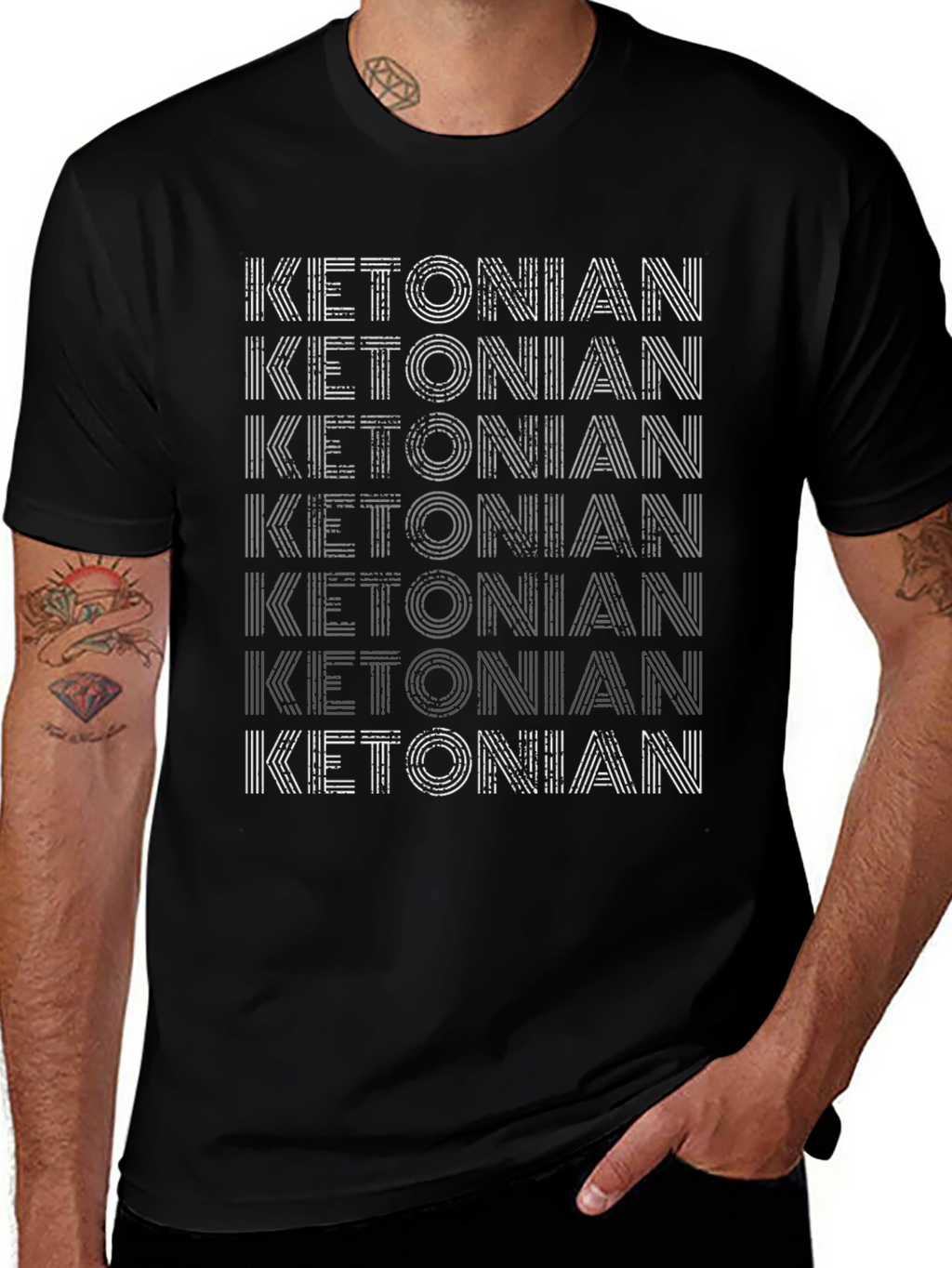 Ketোনিয়ান Patterned Black T-Shirt