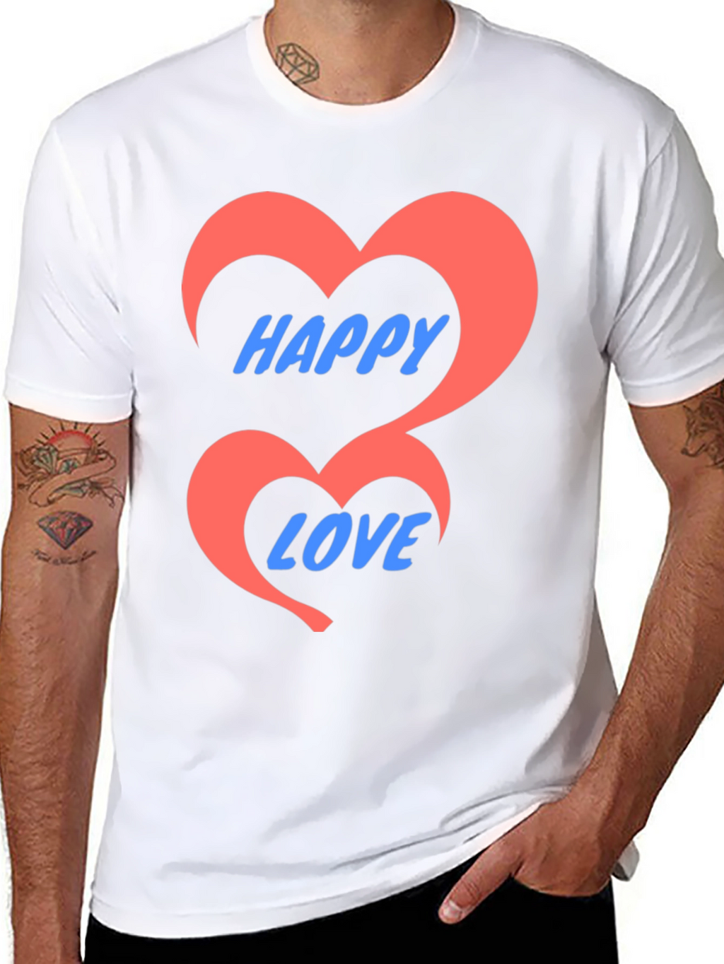 Happy Love Black Graphic Tee