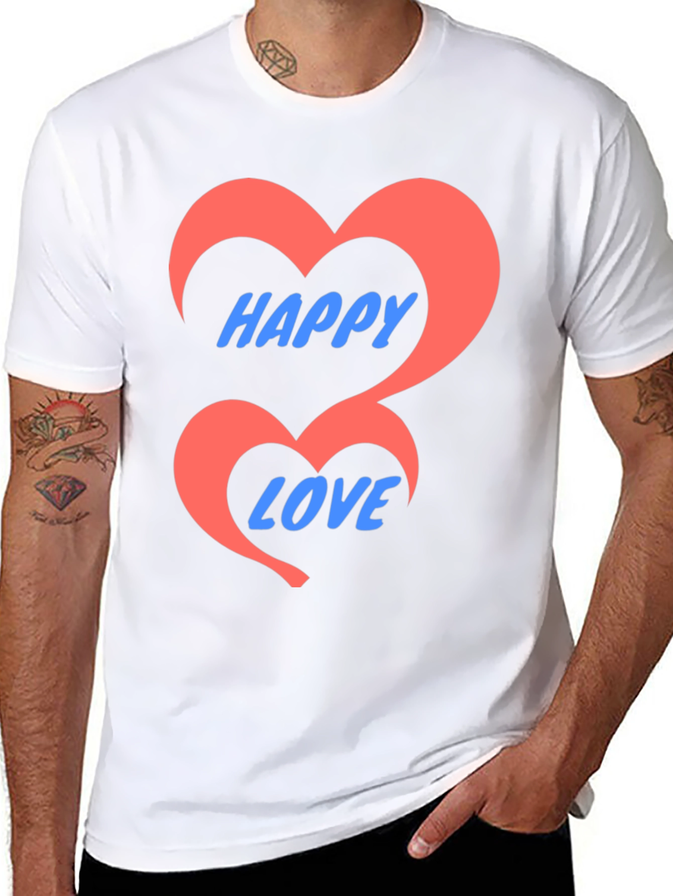 Happy Love Black Graphic Tee