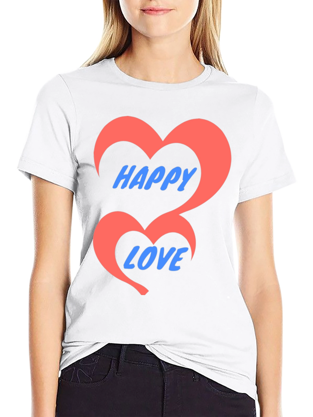 Happy Love Black Graphic Tee