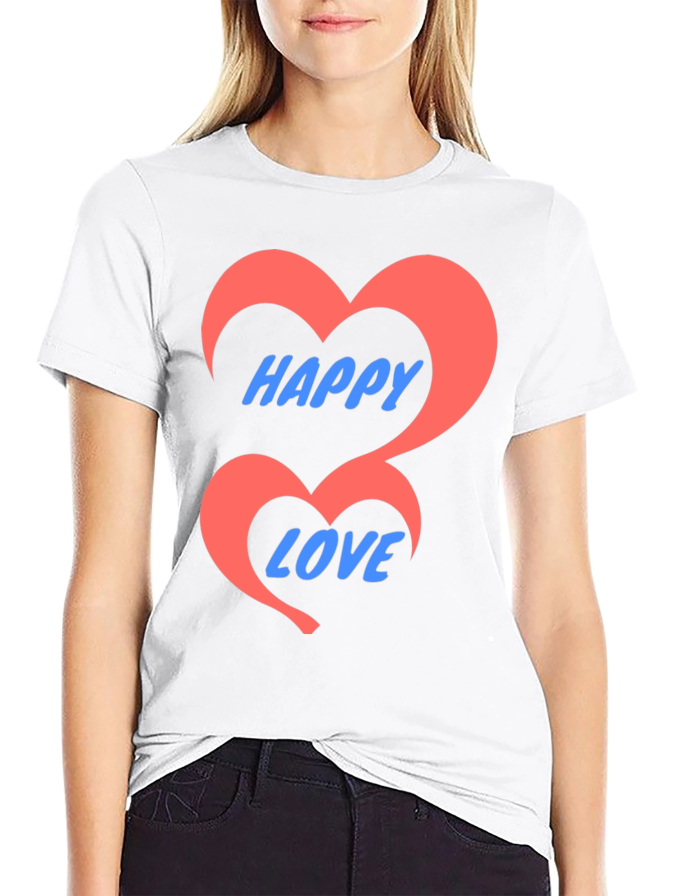 Happy Love Black Graphic Tee