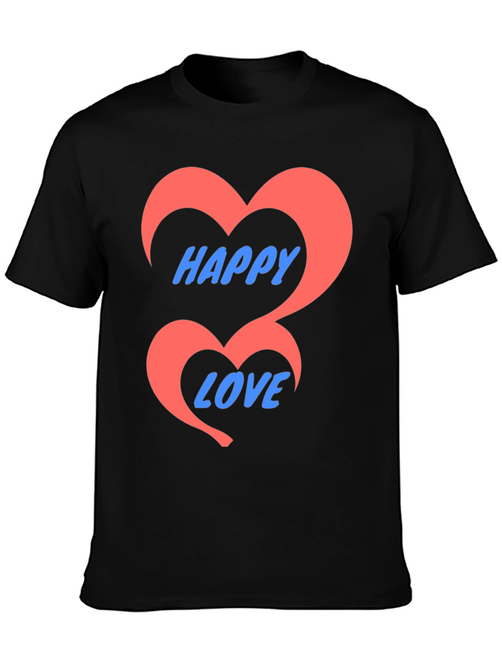 Happy Love Black Graphic Tee