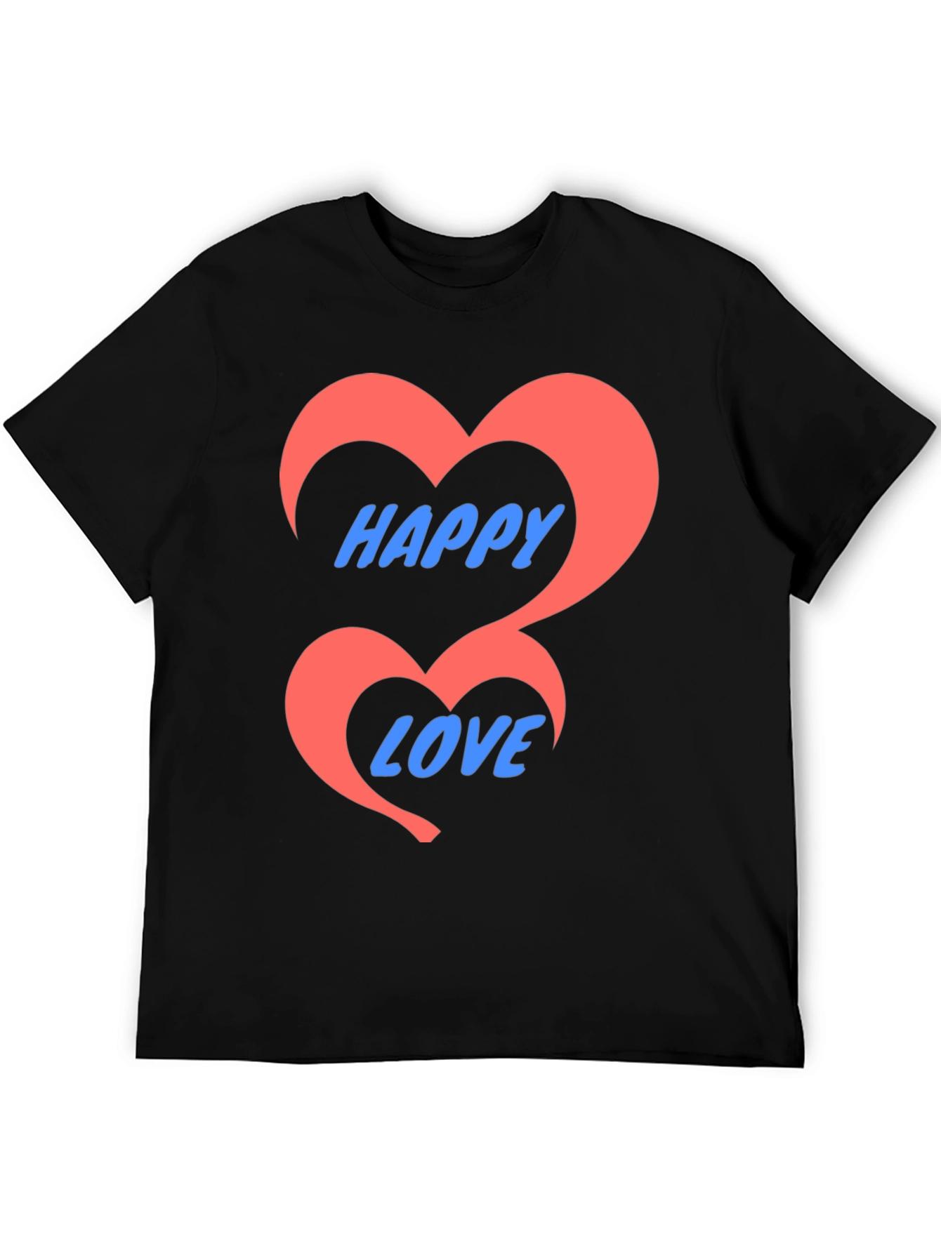 Happy Love Black Graphic Tee