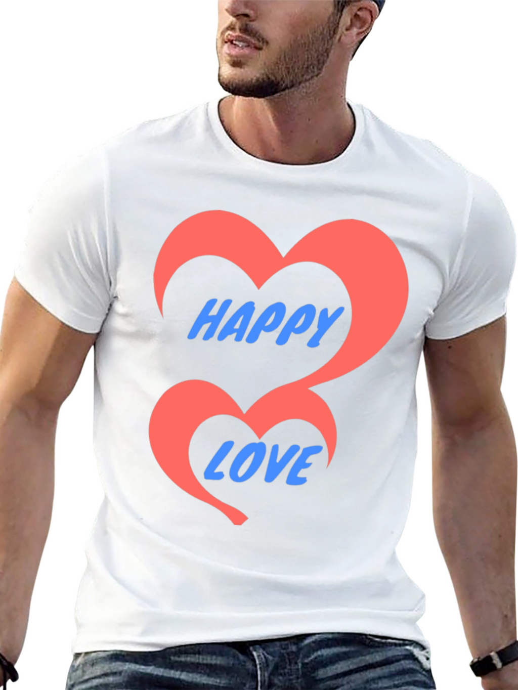 Happy Love Black Graphic Tee