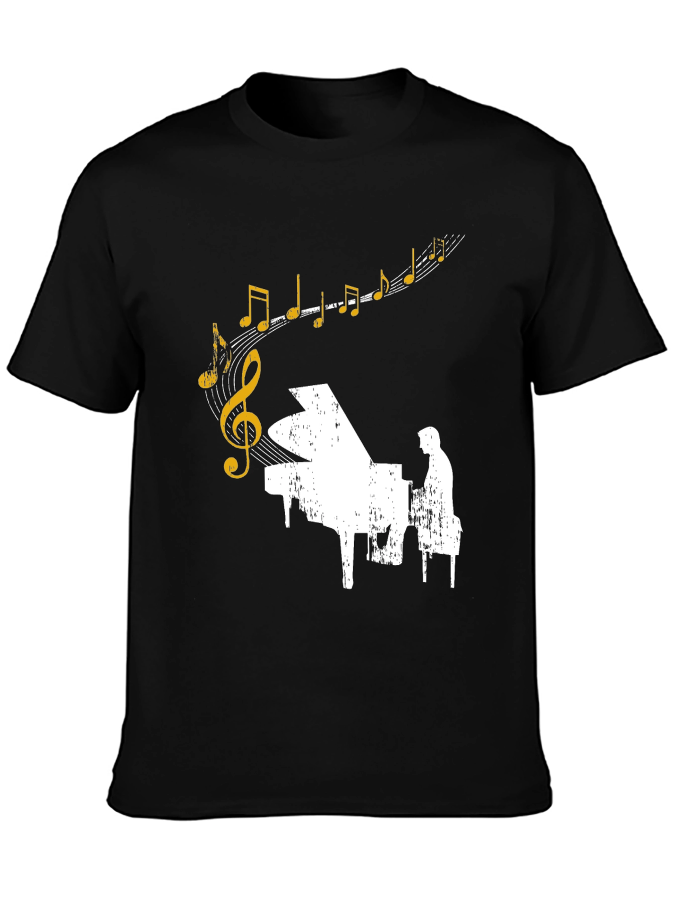 Piano Player Music Notes Graphic Tee - Stylish Musician Shirt