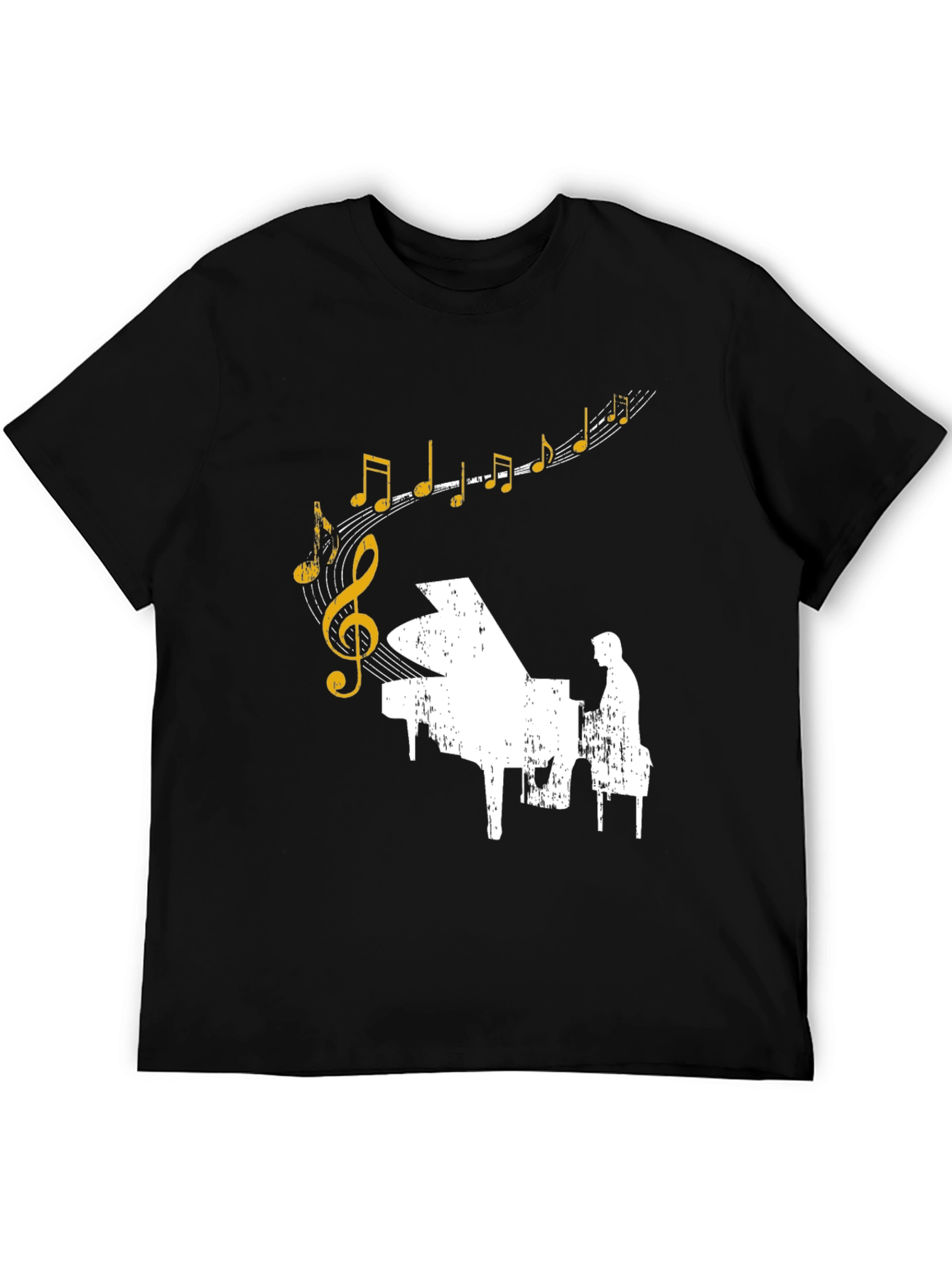Piano Player Music Notes Graphic Tee - Stylish Musician Shirt