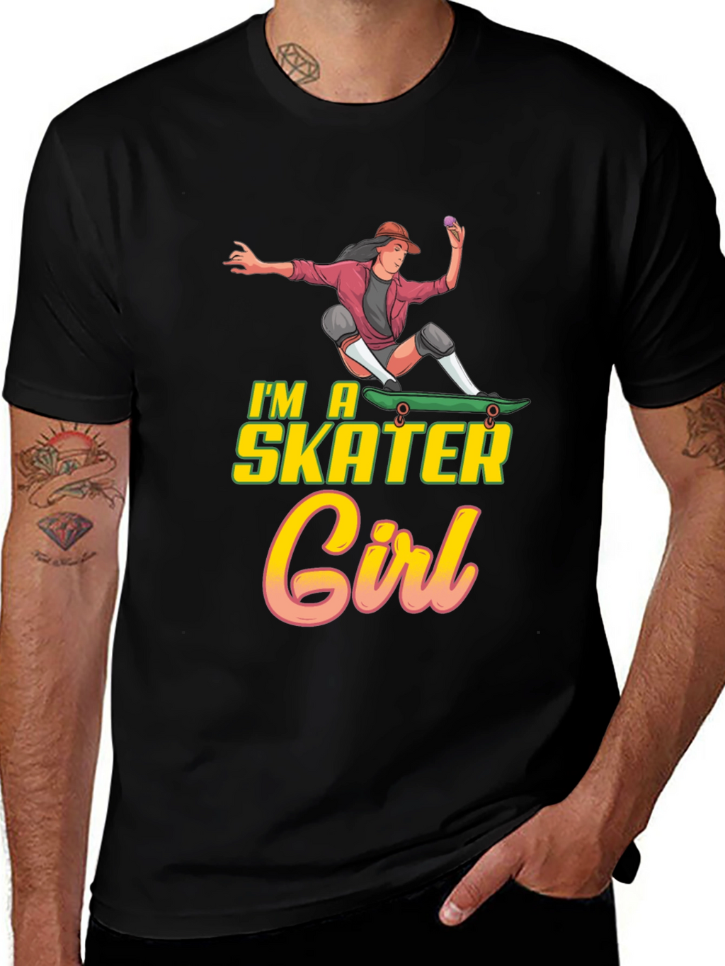 Im a Skater Girl Black T-Shirt