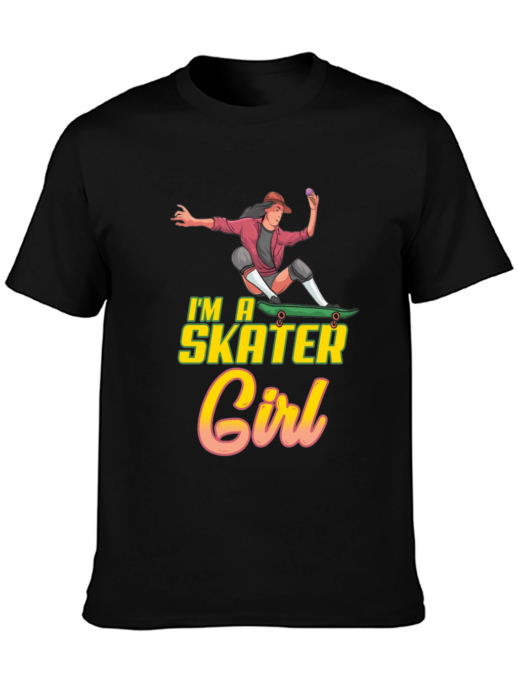 Im a Skater Girl Black T-Shirt