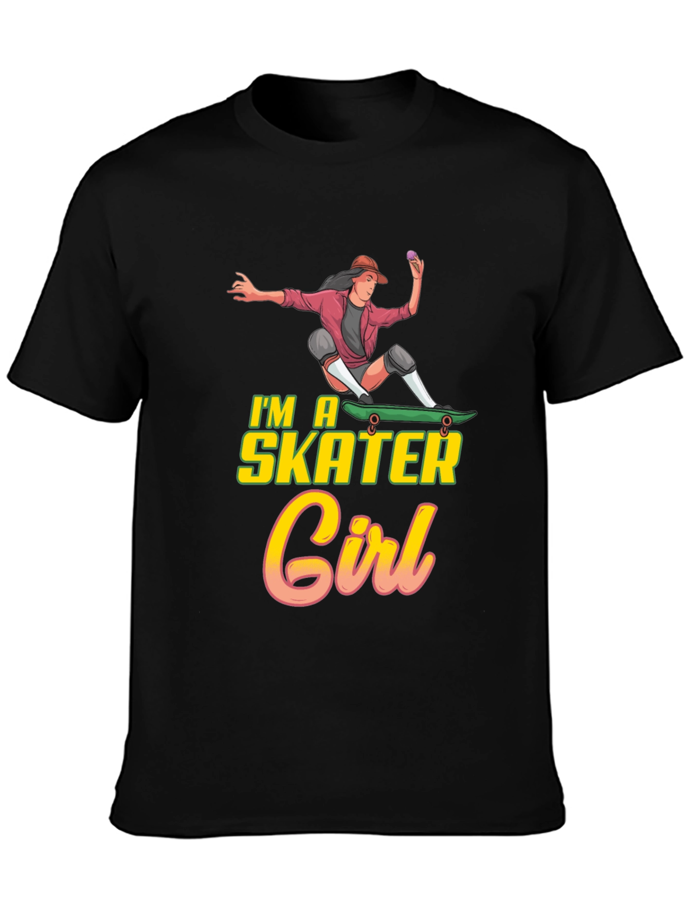 Im a Skater Girl Black T-Shirt