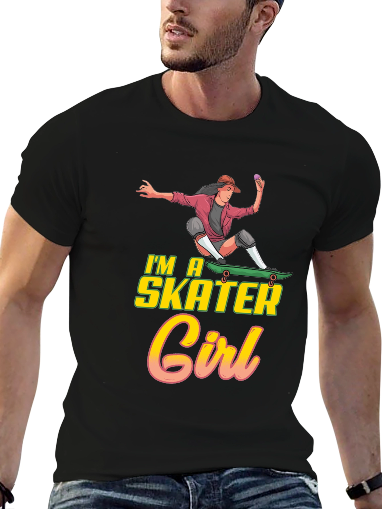 Im a Skater Girl Black T-Shirt