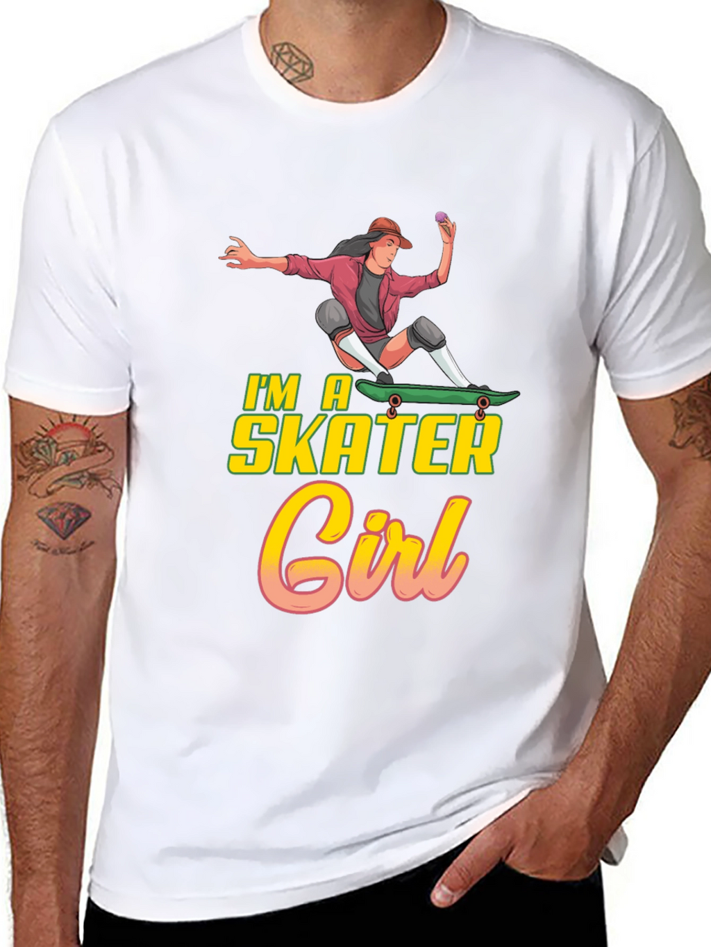 Im a Skater Girl Black T-Shirt