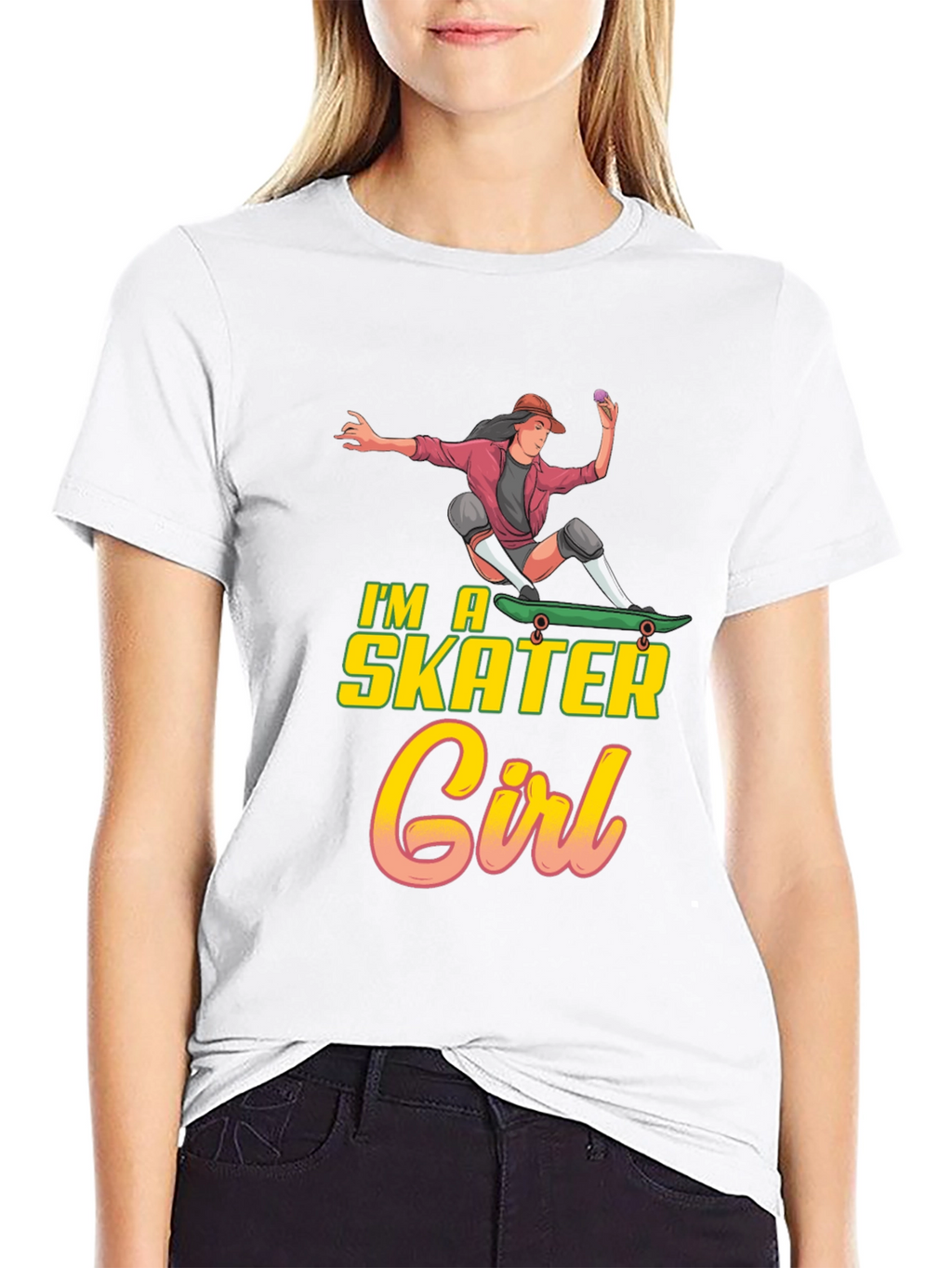 Im a Skater Girl Black T-Shirt