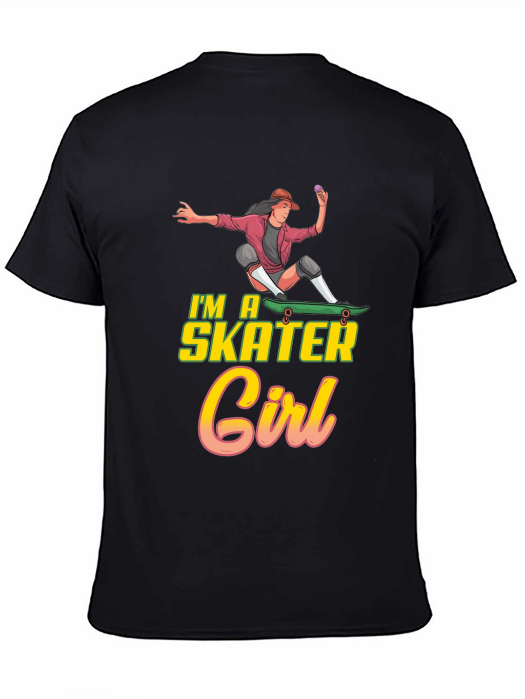 Im a Skater Girl Black T-Shirt