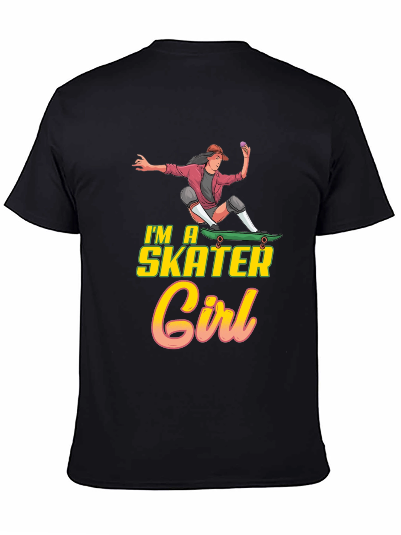 Im a Skater Girl Black T-Shirt
