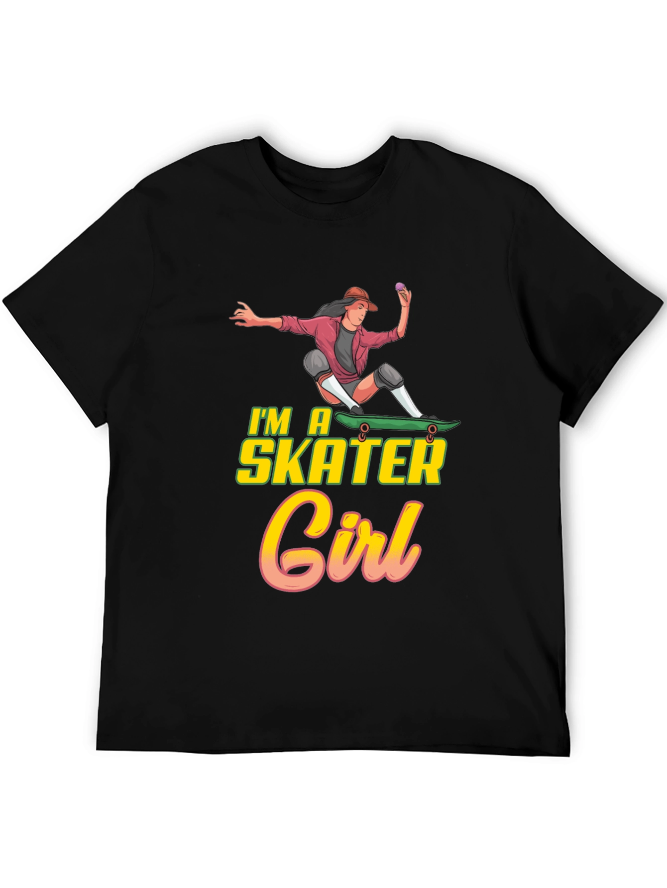 Im a Skater Girl Black T-Shirt