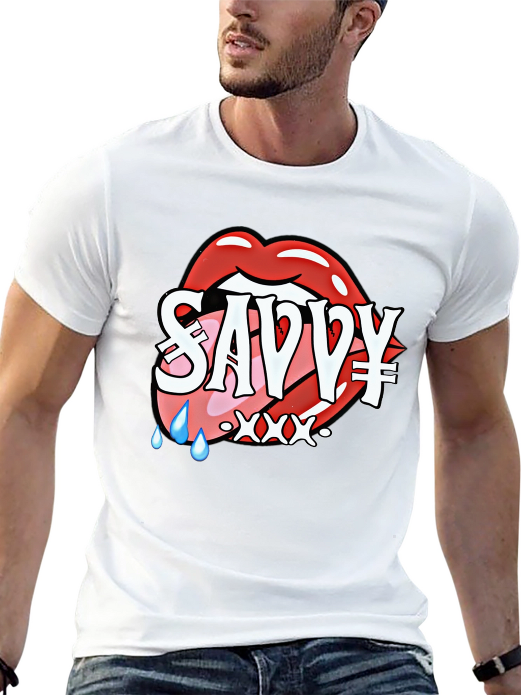Savvy Lip Design Black T-Shirt