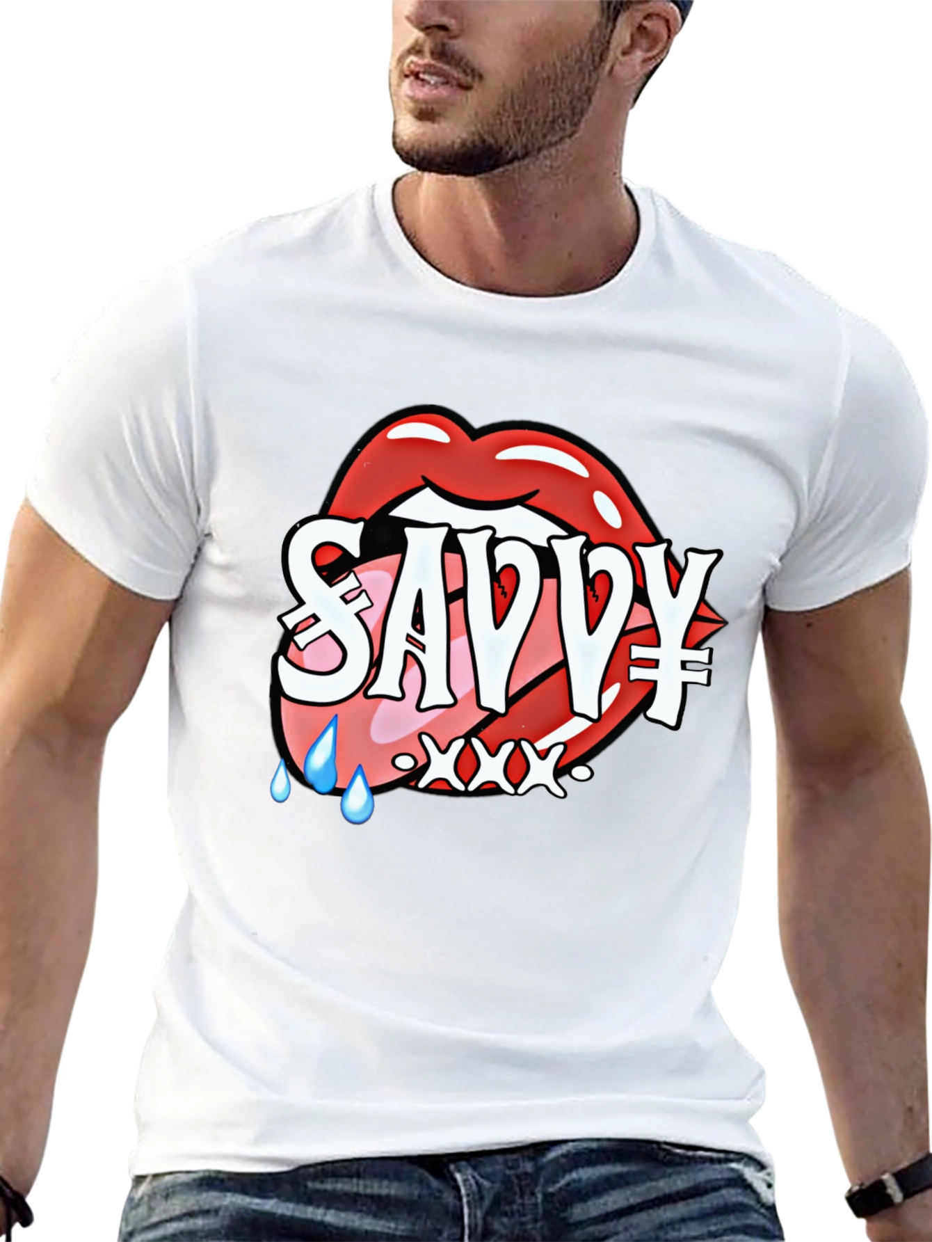 Savvy Lip Design Black T-Shirt