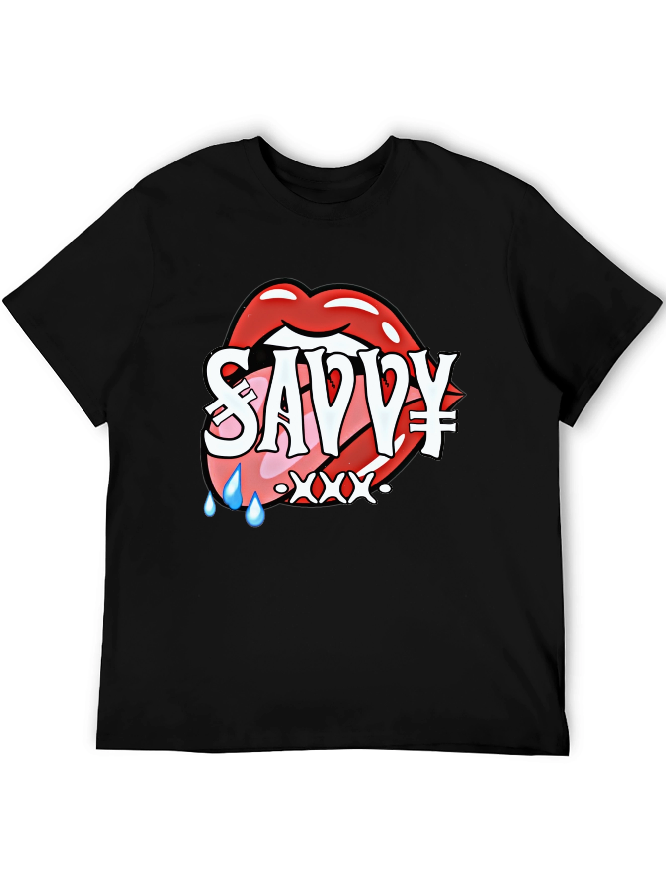 Savvy Lip Design Black T-Shirt