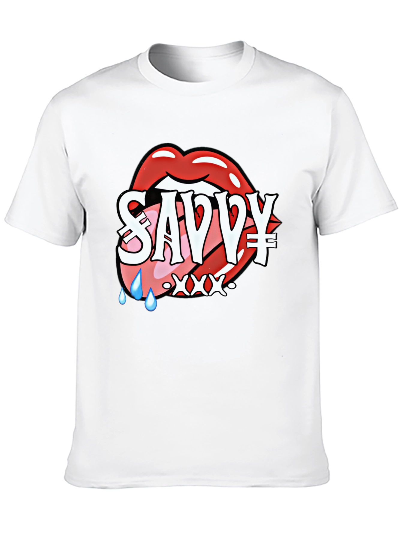 Savvy Lip Design Black T-Shirt