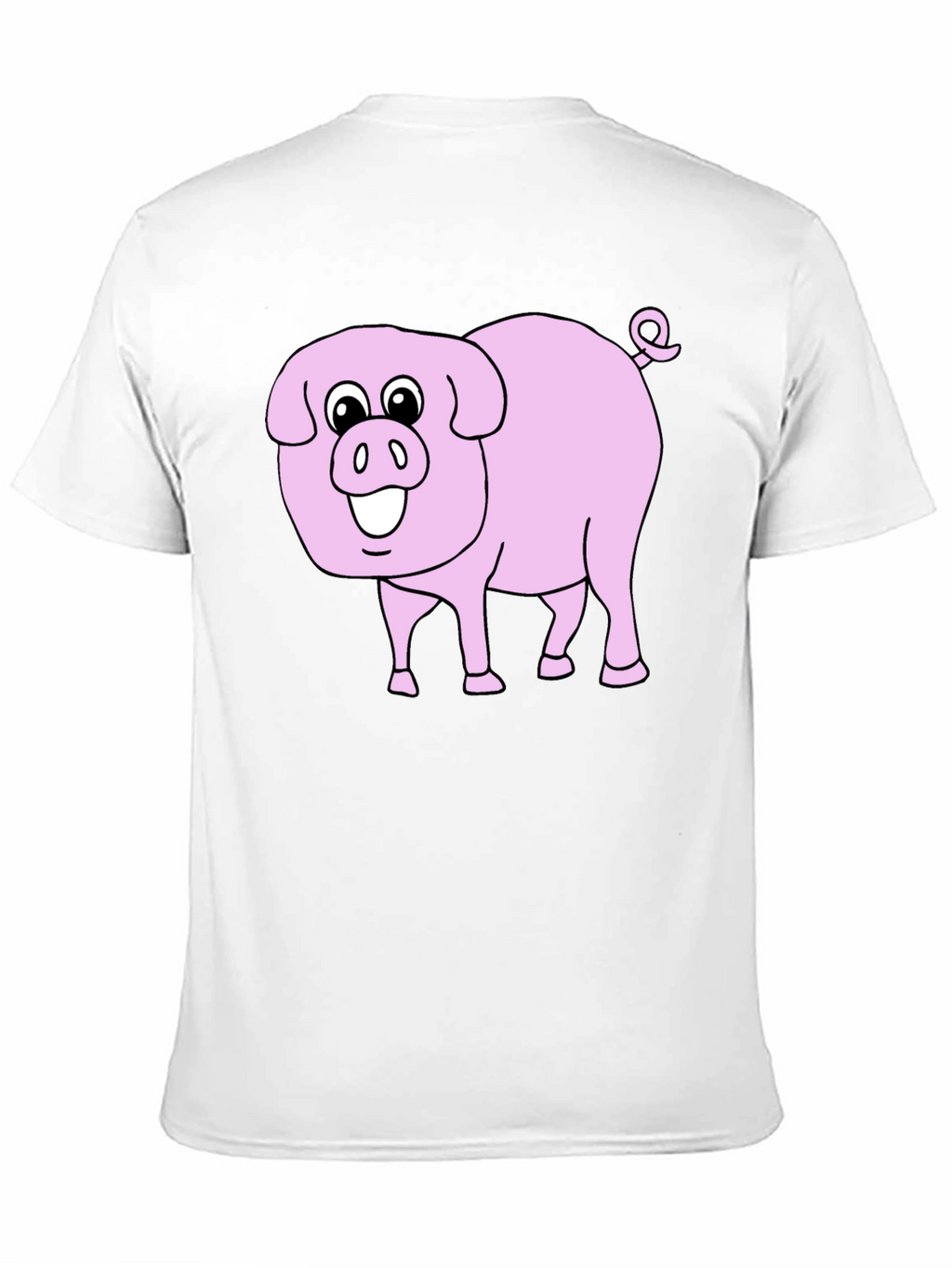Cute Pig Graphic Tee - Black Cotton Blend